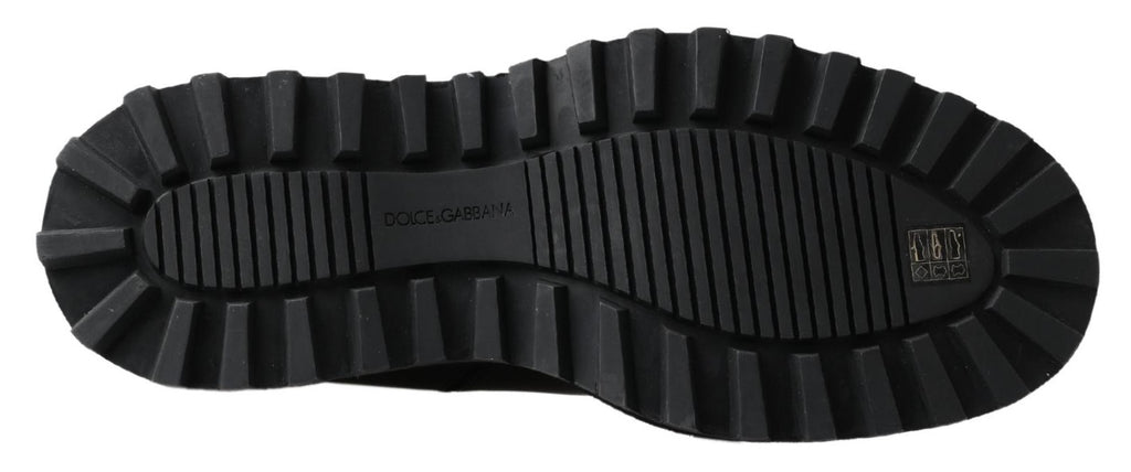 Dolce & Gabbana Black Leather Slip on Stretch Boots