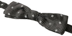 Dolce & Gabbana Dark Gray Patterned Silk Adjustable Men Neck Papillon Bow Tie