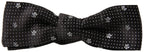 Dolce & Gabbana Dark Gray Patterned Silk Adjustable Men Neck Papillon Bow Tie