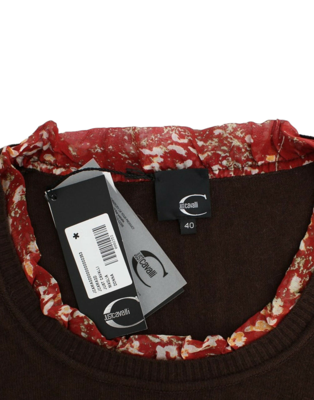 Cavalli Brown crewneck sweater