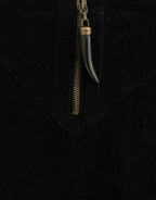 Cavalli Black Corduroy Pencil Skirt