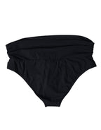 Dolce & Gabbana Black Nylon Stretch Swimwear Slip Bottom Bikini