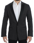 Dolce & Gabbana Dark Gray Wool Silk Slim MARTINI Jacket Blazer