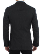 Dolce & Gabbana Dark Gray Wool Silk Slim MARTINI Jacket Blazer