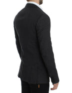 Dolce & Gabbana Dark Gray Wool Silk Slim MARTINI Jacket Blazer