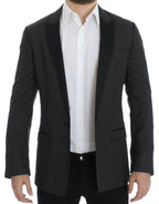 Dolce & Gabbana Dark Gray Wool Silk Slim MARTINI Jacket Blazer