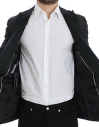 Dolce & Gabbana Dark Gray Wool Silk Slim MARTINI Jacket Blazer