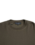Dolce & Gabbana Green Viscose Crew Neck Men Pullover Sweater
