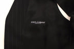 Dolce & Gabbana Black Striped Wool Silk Dress Vest Gilet