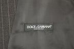 Dolce & Gabbana Gray Striped Wool Logo Vest Gilet Weste