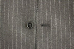 Dolce & Gabbana Gray Striped Wool Logo Vest Gilet Vests