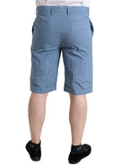 Dolce & Gabbana Sky Blue Cotton Folded Hem Men Bermuda Shorts