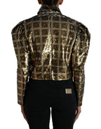 Dolce & Gabbana Multicolor Polyester Sequined Cropped Jacket