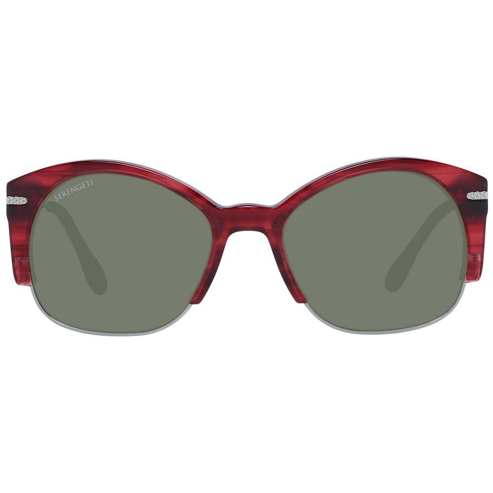 Serengeti Red Acetate & Metal Sunglasses