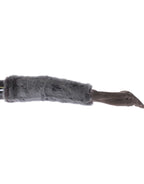 Dolce & Gabbana Gray Mink Fur Lambskin Suede Leather Gloves