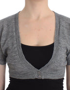 Ermanno Scervino Lingerie Knit Gray Bolero Sweater Cardigan