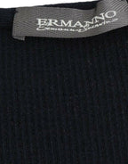 Ermanno Scervino Blue Knitted Wool Stretch Sweater Top