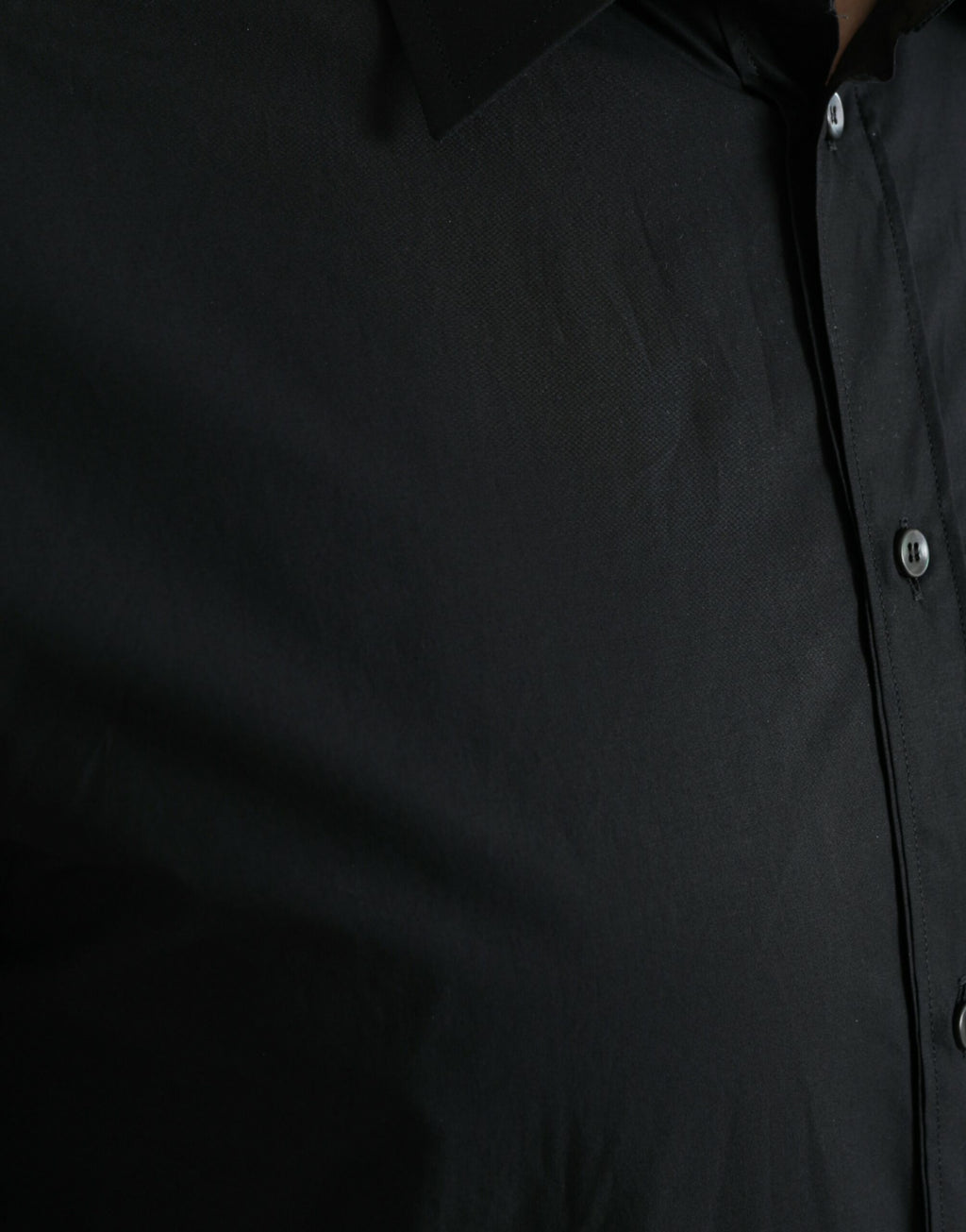 Dolce & Gabbana Black Cotton Men Formal GOLD Dress Shirt