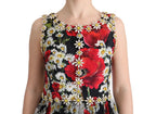 Dolce & Gabbana Multicolor Silk Floral Crystal Long Maxi Dress