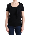 MARGHI LO' Black 100% Lana Wool Top Blouse T-shirt