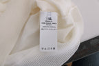 MARGHI LO' White 100% Lana Wool Top Blouse T-shirt