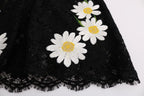 Dolce & Gabbana Black Floral Lace Chamomile Sicily Dress