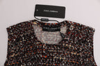 Dolce & Gabbana Multicolor Print Knit Top Wool T-shirt