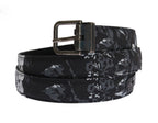 Dolce & Gabbana Black Cayman Linen Leather Belt