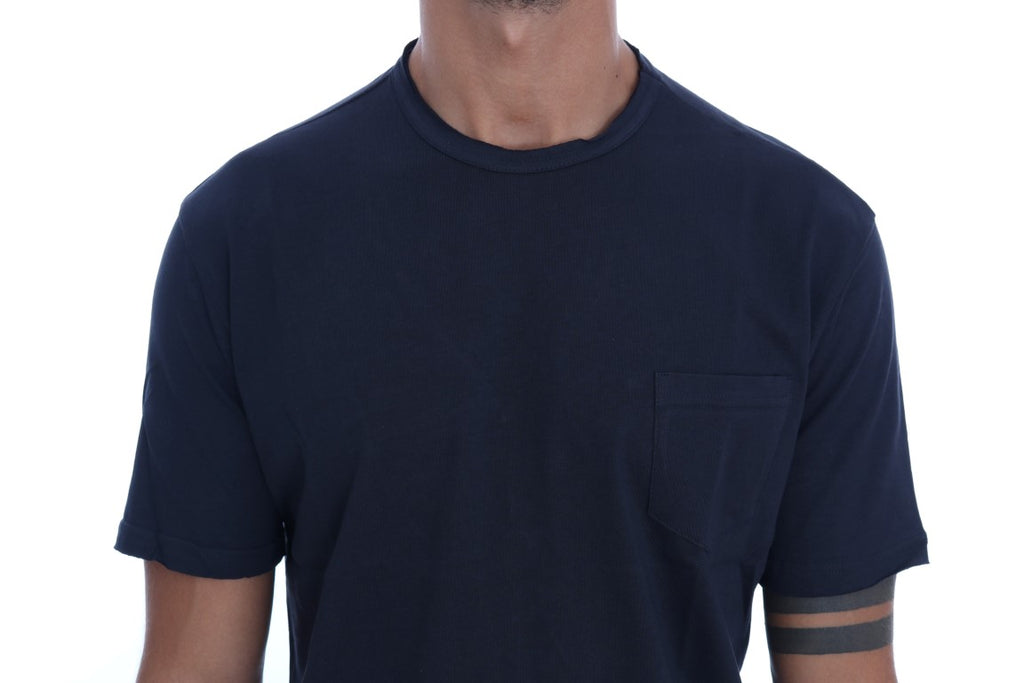 Daniele Alessandrini Blue Cotton Crewneck T-Shirt