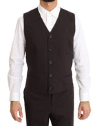 Dolce & Gabbana Bordeaux Wool Stretch Long 3 Piece Suit