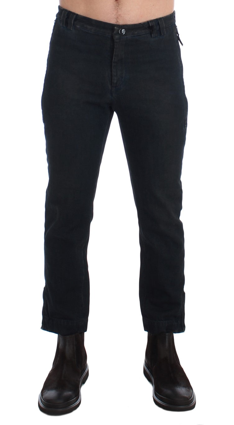 Costume National Blue Cotton Slim Pants Denim Jeans