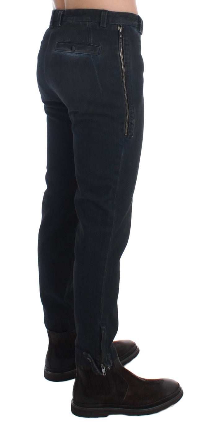 Costume National Blue Cotton Slim Pants Denim Jeans
