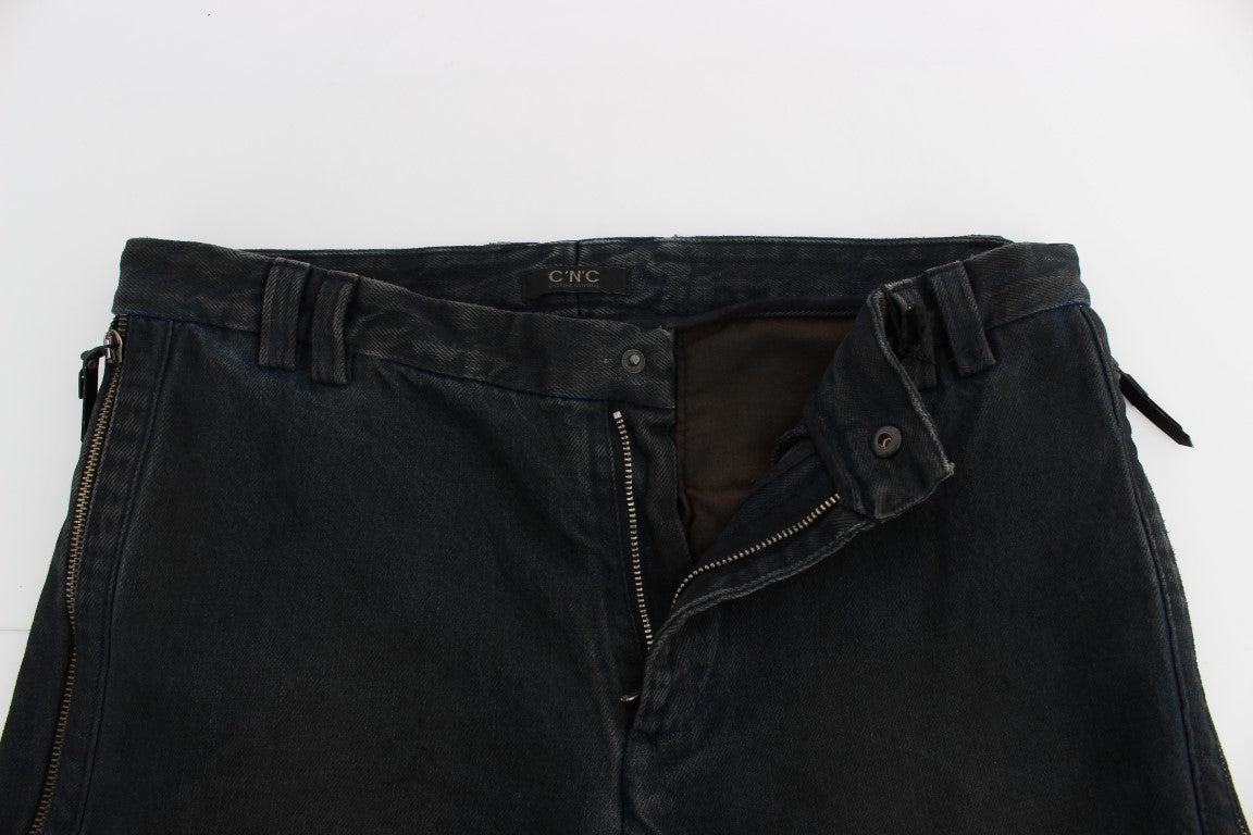 Costume National Blue Cotton Slim Pants Denim Jeans