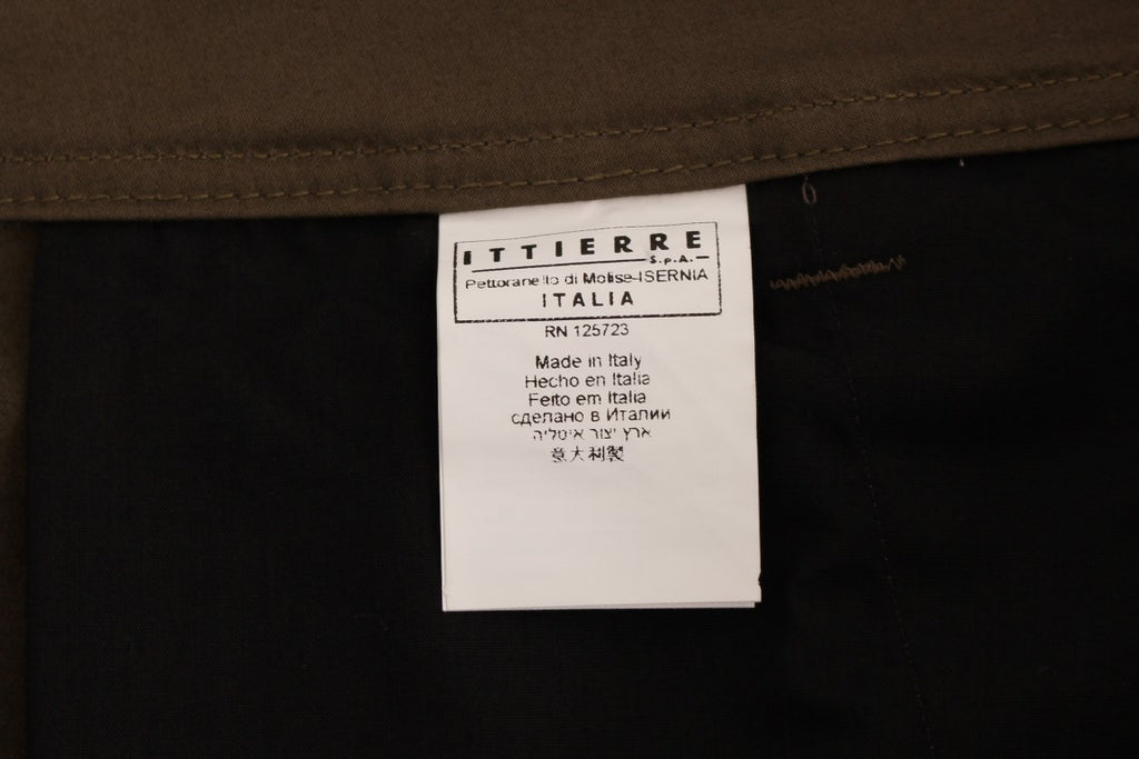 GF Ferre Green Cotton Stretch Comfort Fit Pants