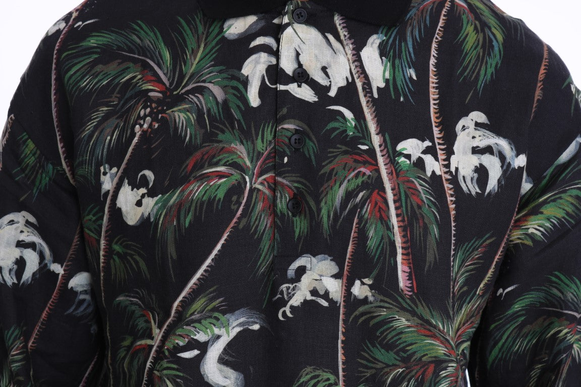 Dolce & Gabbana Black Volcano Sicily Short Sleeve T-Shirt