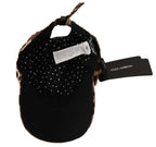 Dolce & Gabbana Brown Leopard Sequin Sicily Applique Baseball Hat