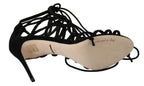 Dolce & Gabbana Black Suede Strap Stilettos Sandals